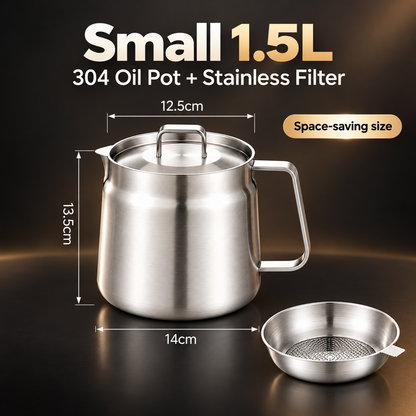 🍟3-in-1 Stainless Steel Deep Fryer Pot with Oil Filter & Fry Basket