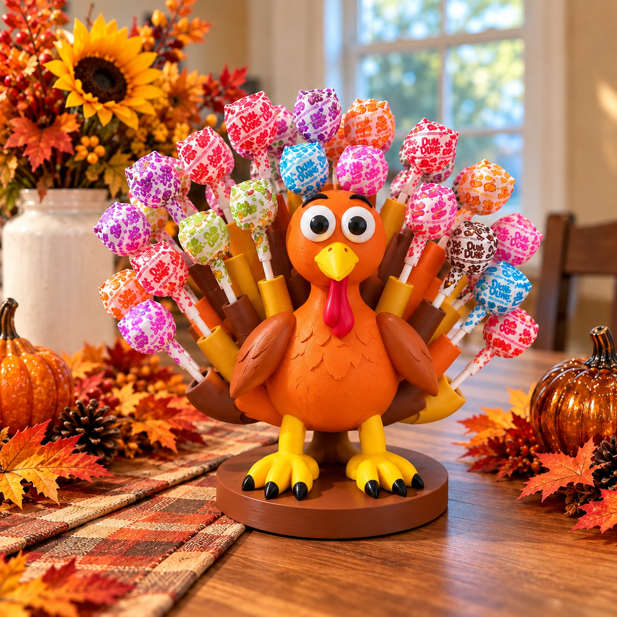🦃 Sweet Turkey Lollipop Holder – Playful Thanksgiving Candy Display