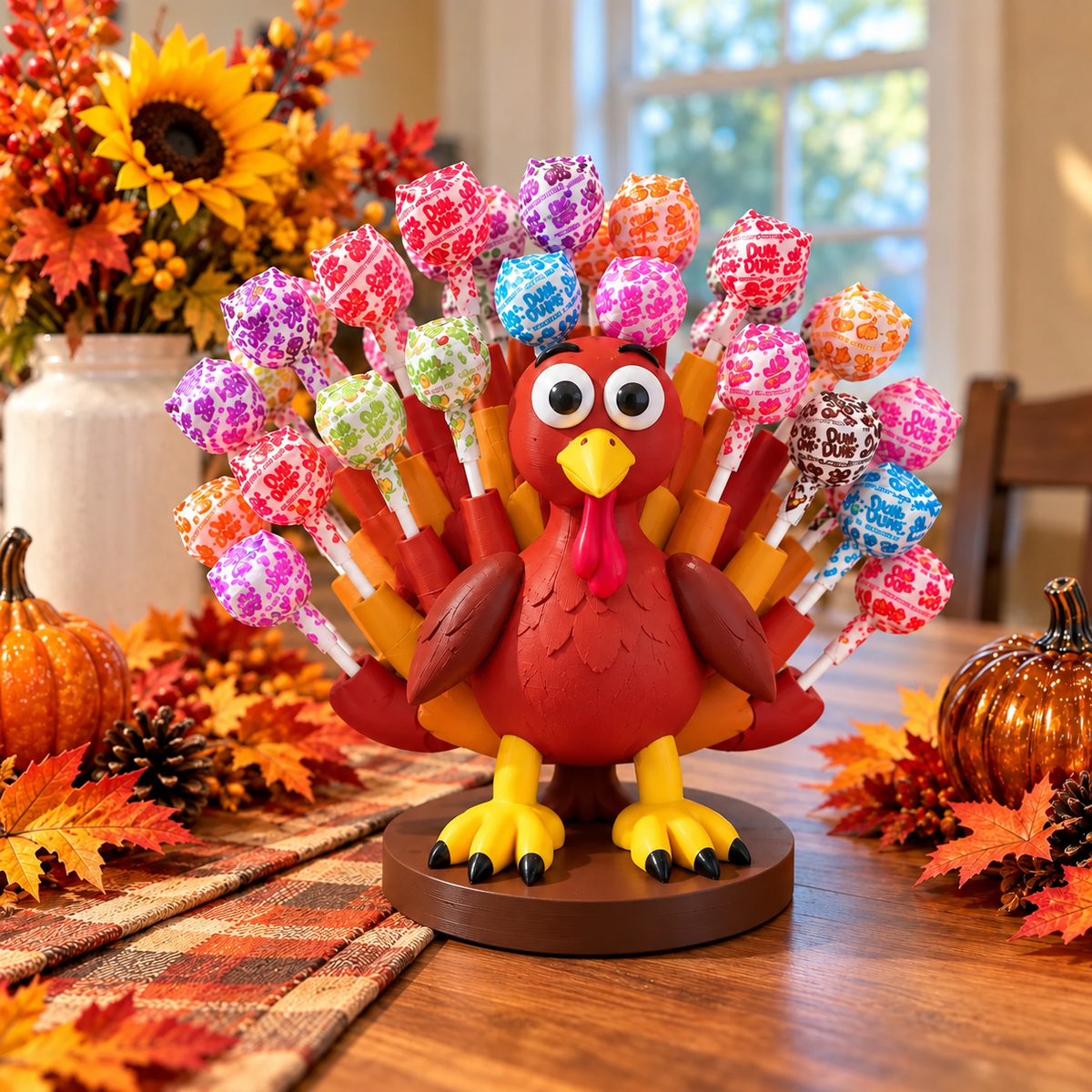 🦃 Sweet Turkey Lollipop Holder – Playful Thanksgiving Candy Display