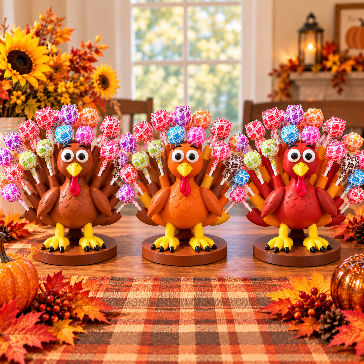 🦃 Sweet Turkey Lollipop Holder – Playful Thanksgiving Candy Display