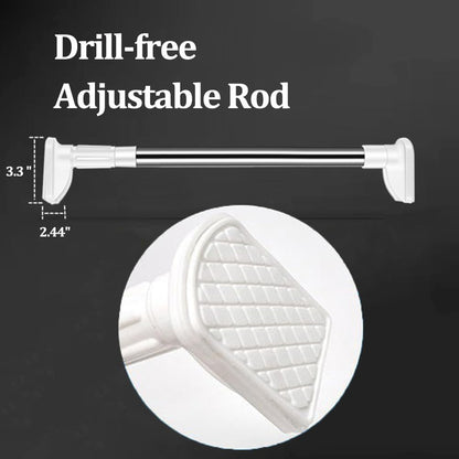 Adjustable No-Drill Rod – Easy Installation Without Drilling 🏠