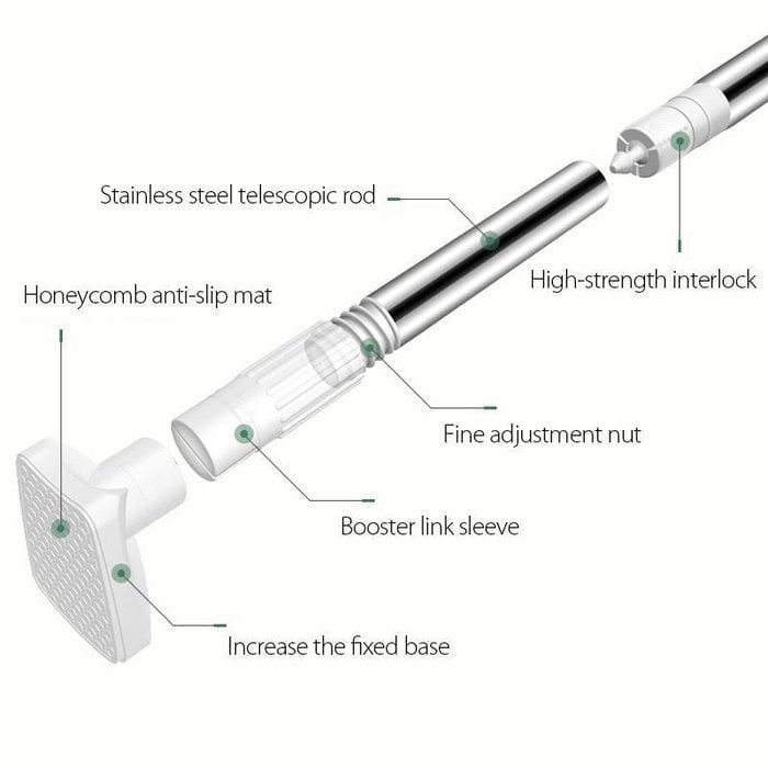 Adjustable No-Drill Rod – Easy Installation Without Drilling 🏠
