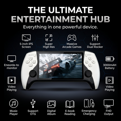 🎄Christmas Sale 40% OFF🎁 TYIIPLUS Retro Handheld Game Console with HD 5-inch IPS Screen over 20,000 Games