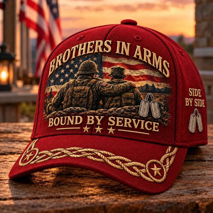 🎖️Brothers In Arms Bound By Service Veteran Brotherhood Baseball Cap