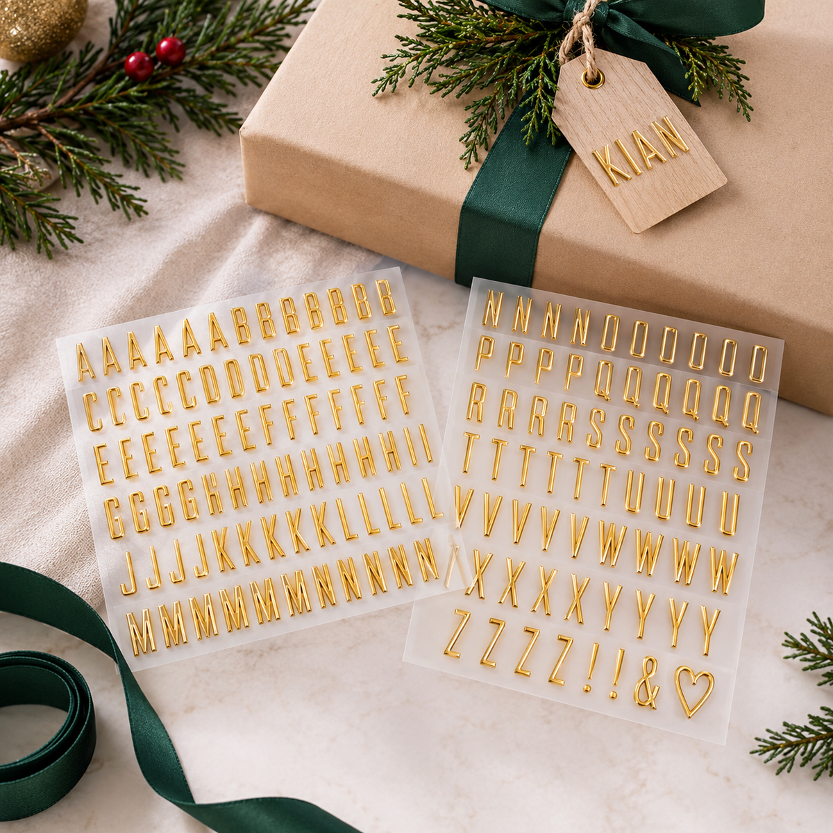 🎁✨ Personalized Gold Alphabet Stickers – Make Every Gift Extra Special!🎁✨3SETS(2PCS 1SET)