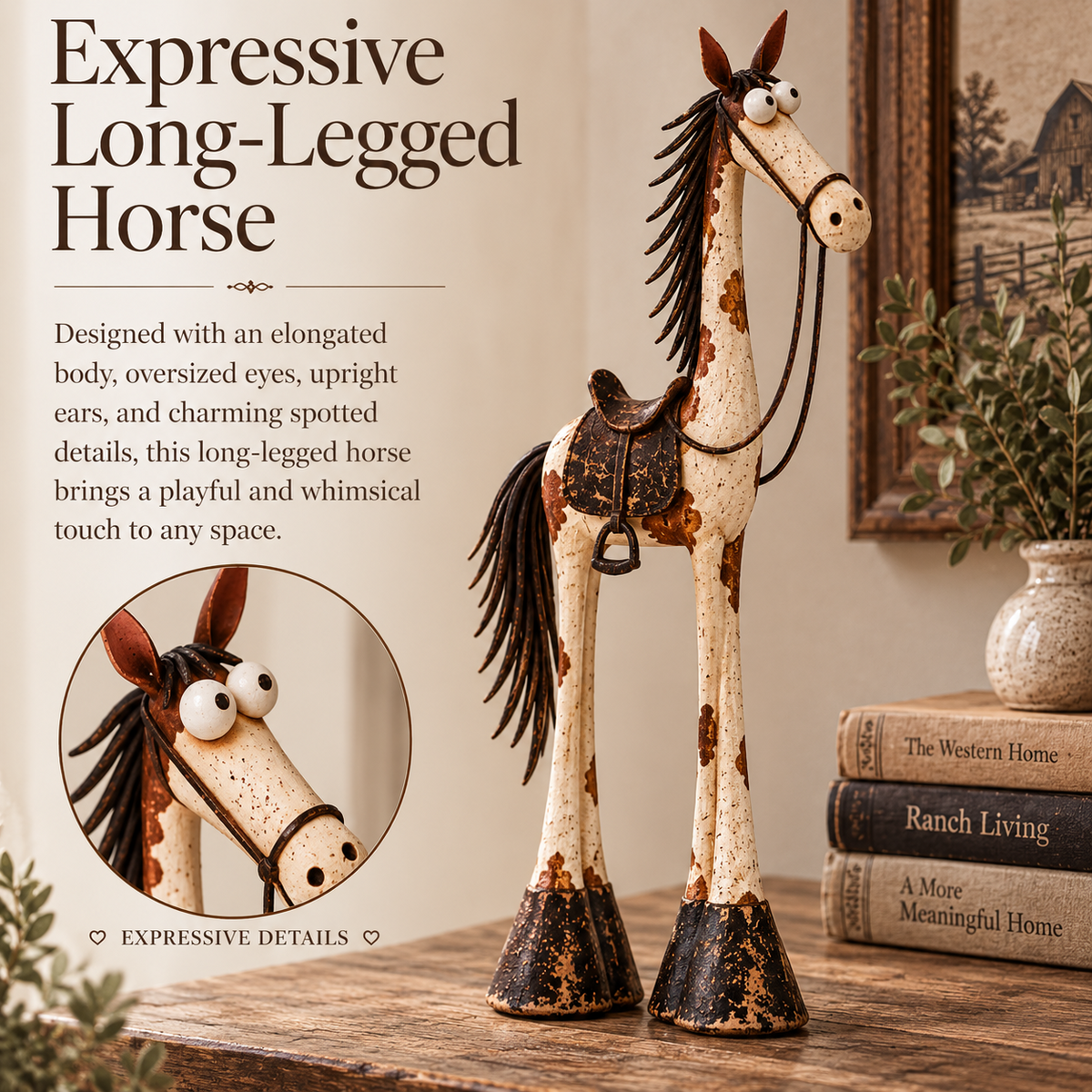 🤠🐴 Whimsical Cowboy & Horse Figurine Set – A Charming Touch of Western Humor!