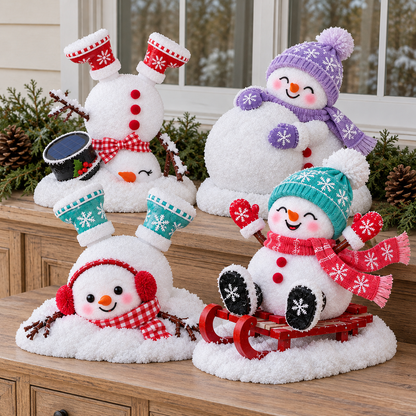 ☃️✨ Light-Up Christmas Snowman Decorations – 4 Adorable Styles to Brighten Your Holiday Garden! 🎄