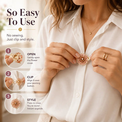 🎉🌸 Flower Button Covers – Instant No-Sew Shirt & Blouse Upgrade