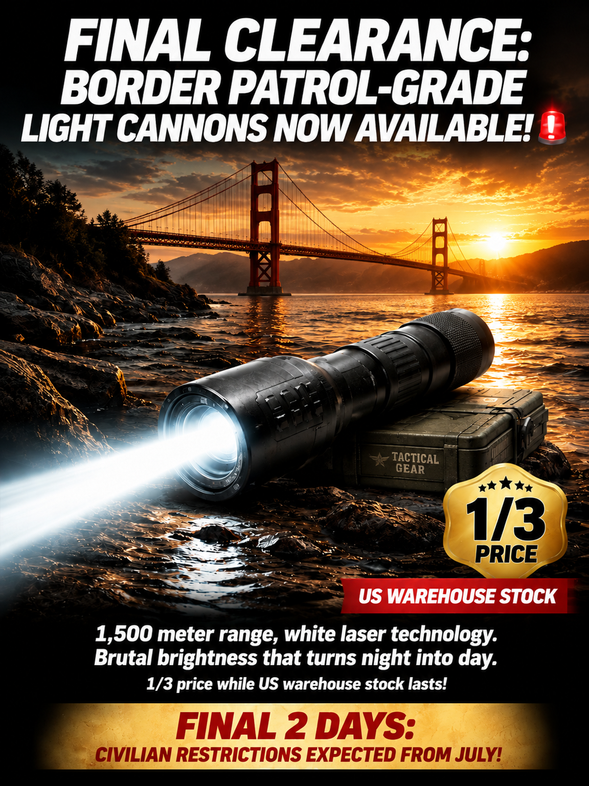 🔥25K SOLD!!🔦High Power Zoomable White Laser Flashlight