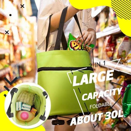 🔥Last Day 40%Off 🔥 2 in 1 Foldable Shopping Cart Bag🎁