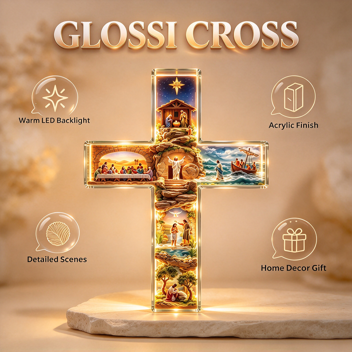 🌟A Sacred Gift They’ll Cherish Forever | Illuminated Bible Cross Nightlight