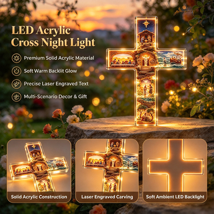 🌟A Sacred Gift They’ll Cherish Forever | Illuminated Bible Cross Nightlight