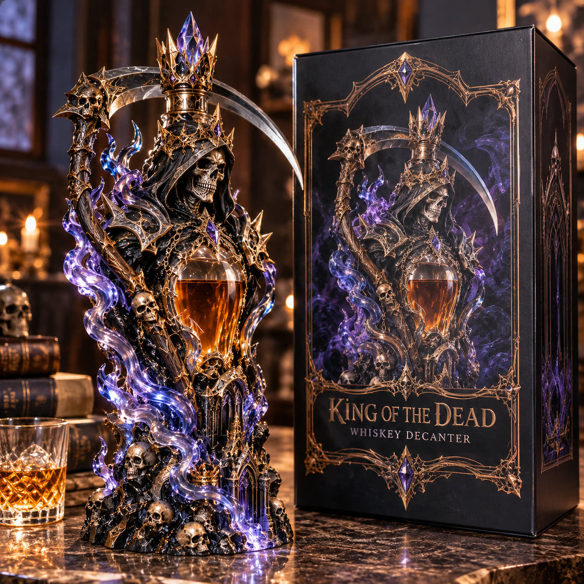 💀👑 King of the Dead Grim Reaper Whiskey Decanter