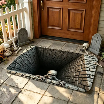 🏠3D Halloween Optical Illusion Door Mat – Spooky Non-Slip Entryway Rug