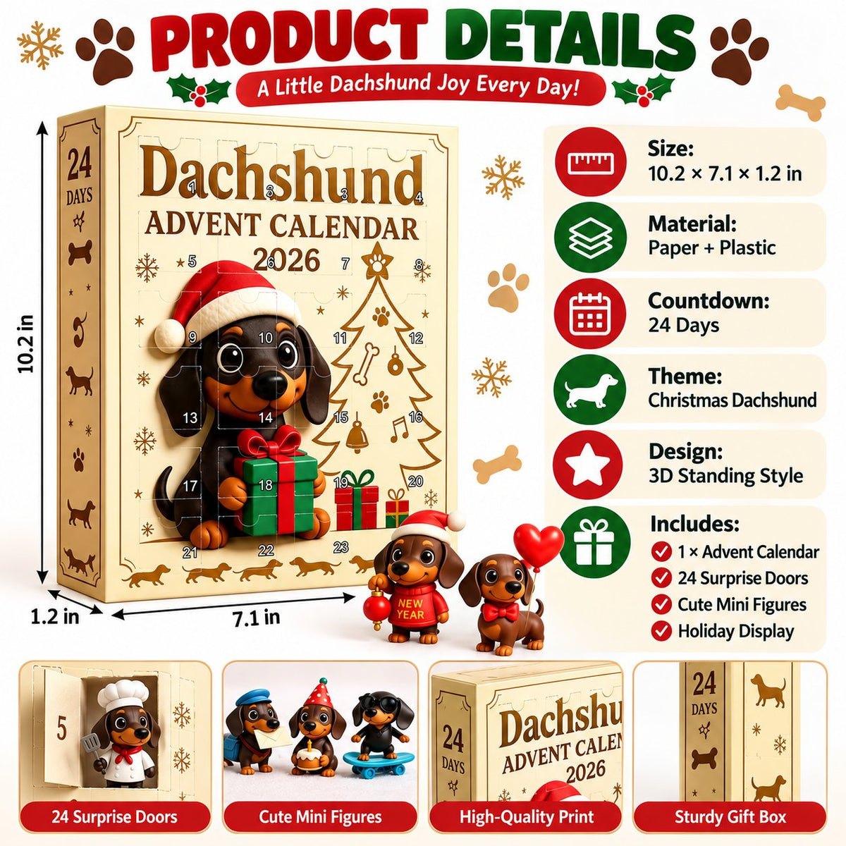🐶🎄 Dachshund Advent Calendar ✨