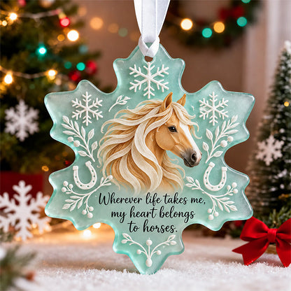🐴❄️ Horse Lover Snowflake Ornament Collection – 6 Inspirational Christmas Keepsakes