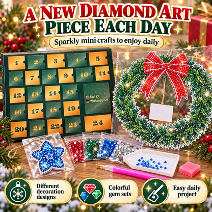 💎🎄 Beginner-Friendly 24-Day Diamond Art Wreath Advent Calendar – Craft Your Christmas Countdown