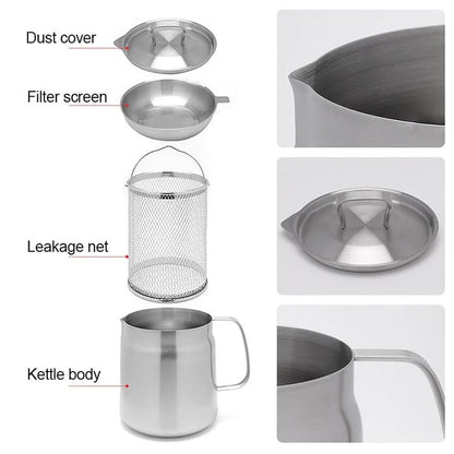 🍳 2-in-1 Stainless Steel Oil Strainer Pot & Deep Fryer - Reusable Cooking Oil