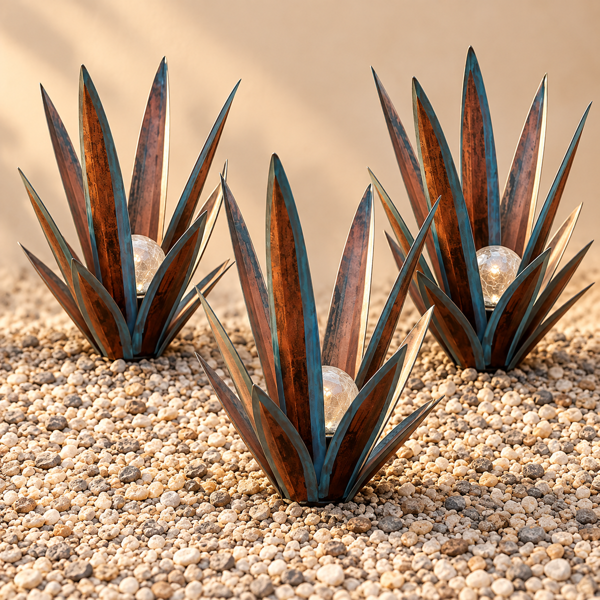 Glowing Solar Agave Garden Light