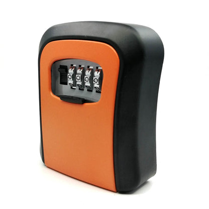 Wall Mount Key Lock Box - 4 Digit Combination Lockbox for Keys Safe Security Storage Resettable Code Lockbox for Outdoor Home Office Garage