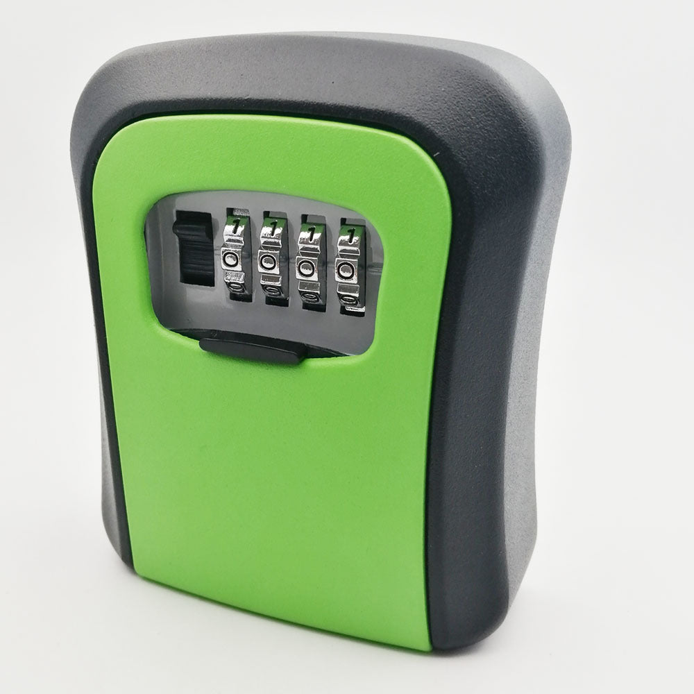 Wall Mount Key Lock Box - 4 Digit Combination Lockbox for Keys Safe Security Storage Resettable Code Lockbox for Outdoor Home Office Garage