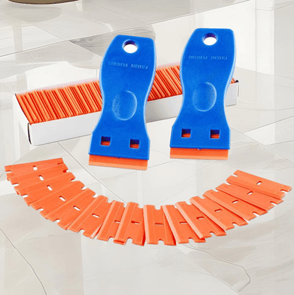 🪒 2-Piece Plastic Razor Scrapers – Includes 120 Replacement Blades