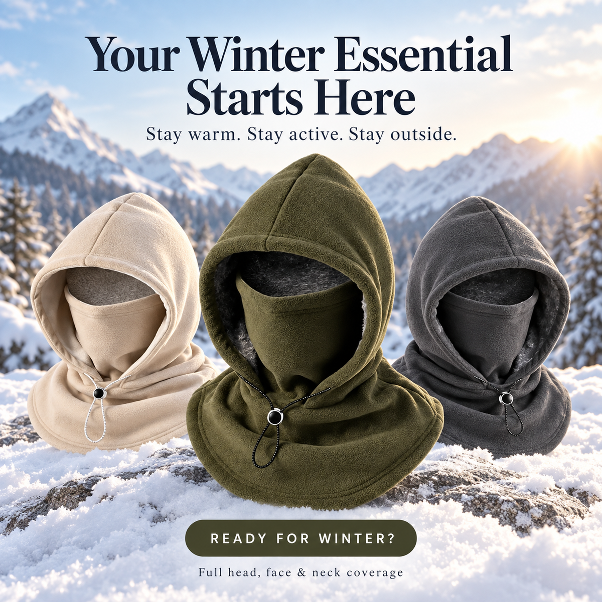 🥶 Fleece Balaclava Hood – Full Face & Neck Winter Protection for Outdoor Adventures（Buy 2 Free Shipping）