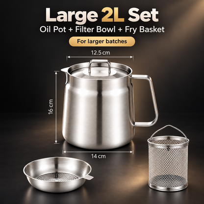 🍟 3-in-1 Stainless Steel Deep Fryer Pot with Oil Filter & Fry Basket