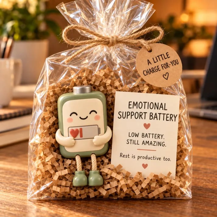 💖 Emotional Support Desk Companions 🎁 Funny Coworker Gift with Encouraging Message Card