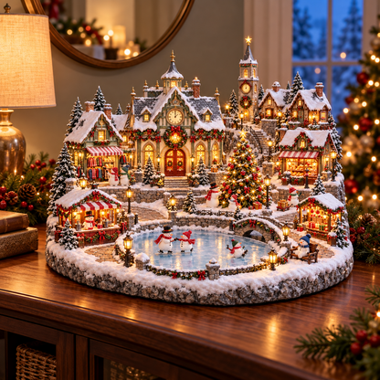 Snowman Winter Village ⛄❄️ – Lighted Christmas Market Holiday Scene 🎄✨