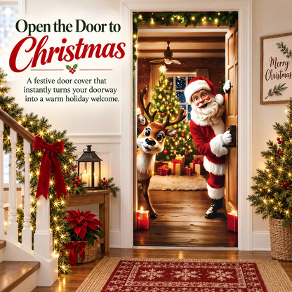 🎄Christmas Door Cover For Instant Holiday Decor✨
