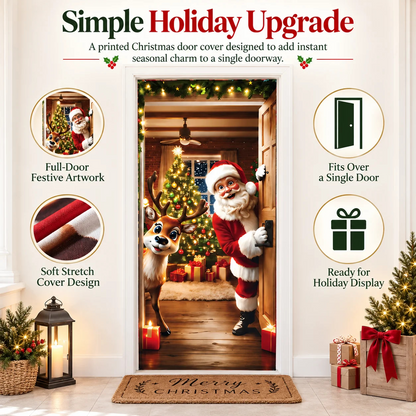 🎄Christmas Door Cover For Instant Holiday Decor✨