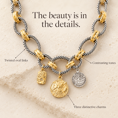 Coin Charm Statement Necklace