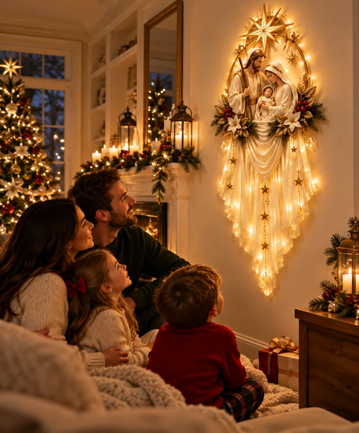 ✨49% OFF Today -⭐ Holy Family Glow™ Illuminated Nativity Wall Hanging
