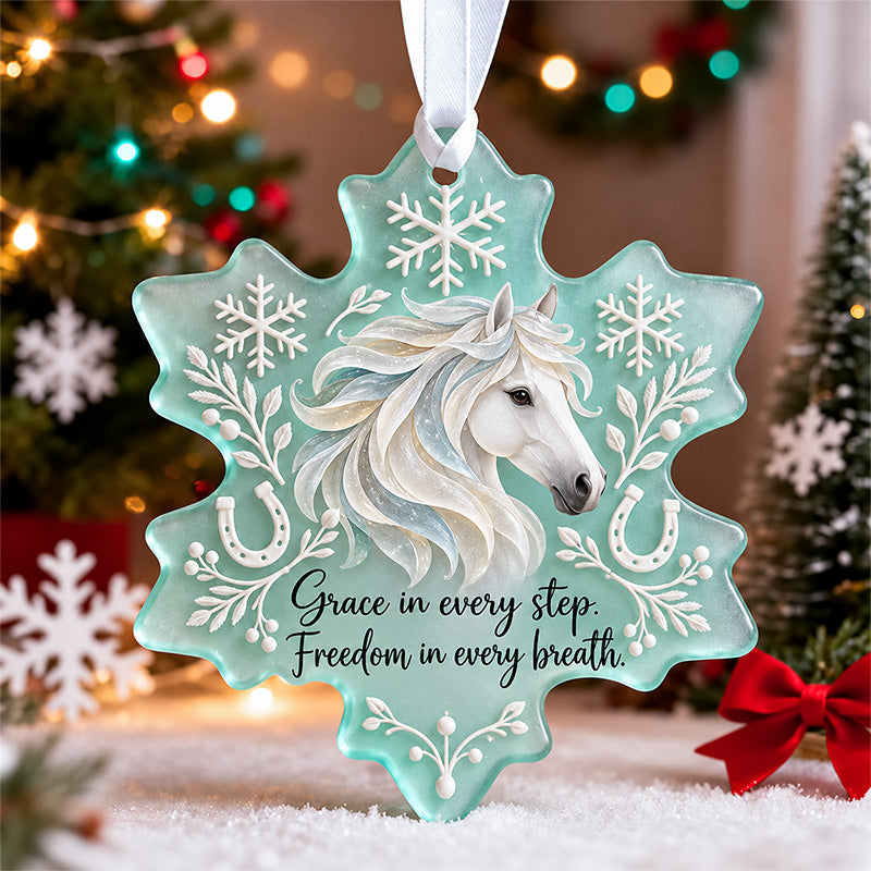 🐴❄️ Horse Lover Snowflake Ornament Collection – 6 Inspirational Christmas Keepsakes