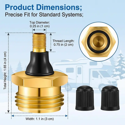 🔥2-Pcs Brass RV Blow Out Plugs with Drain Valve
