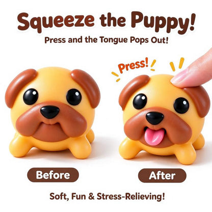 🐶 Funny Tongue-Popping Pug Toy – Squeeze & Smile Mini Fidget Gift