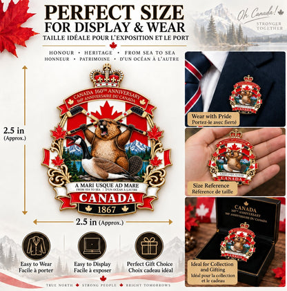 🍁Canada 160th Anniversary Tribute Badge | 1867–2027 Canadian Heritage Collector’s Keepsake