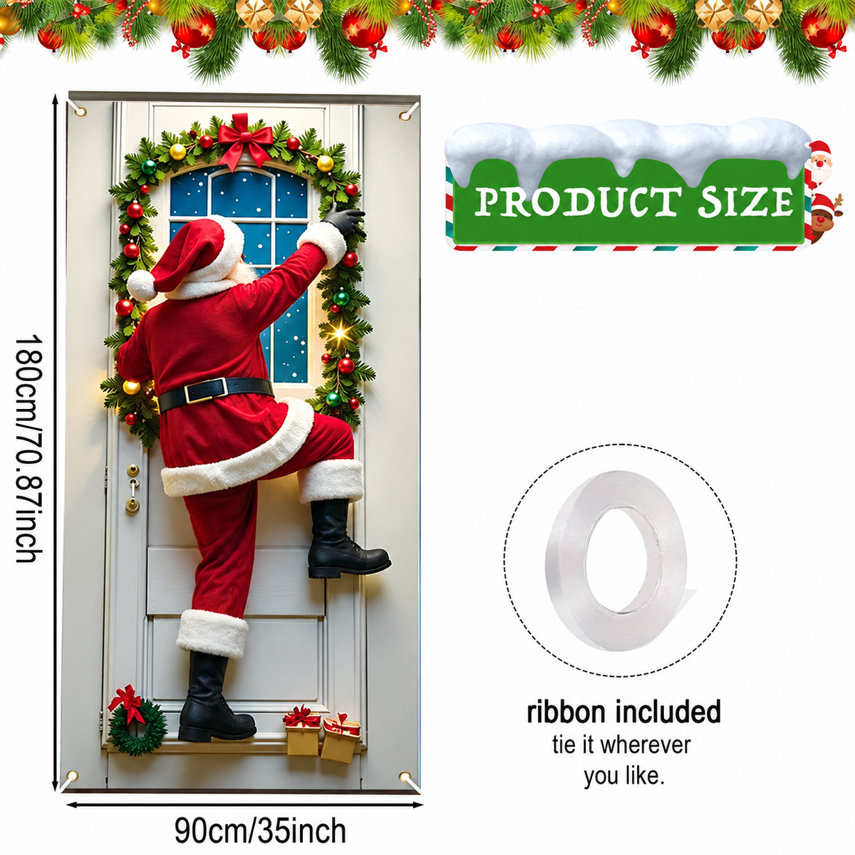 🔥Last Day Promotion 60% OFF💥2026 Christmas Front Door Decoration Cover