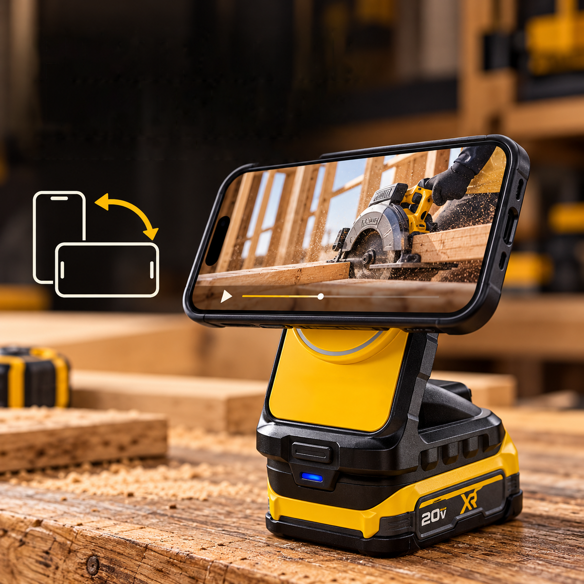 DEWALT 2-in-1 Magnetic Wireless Charger for Phone & Apple Watch