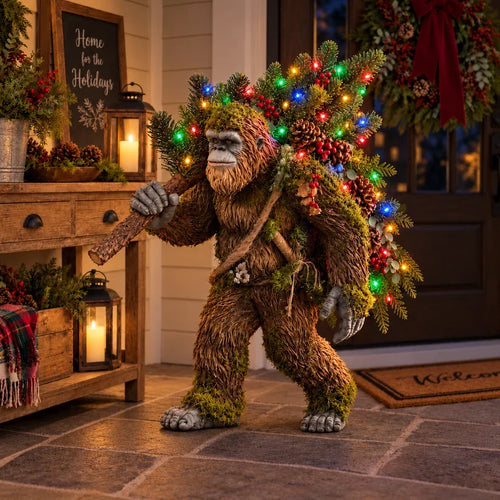 🎄 Woodland Sasquatch – Lighted Christmas Porch Decor