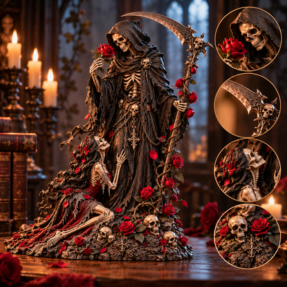 🥀 Love Never Dies! 💀 Gothic Reaper Couple Figurine – An Eternal Love Beyond Death!