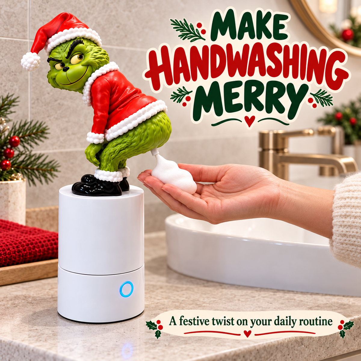 🎄😂 Funny Christmas Soap Dispenser – Every Pump Comes With a Toot! 🧼💨🎁