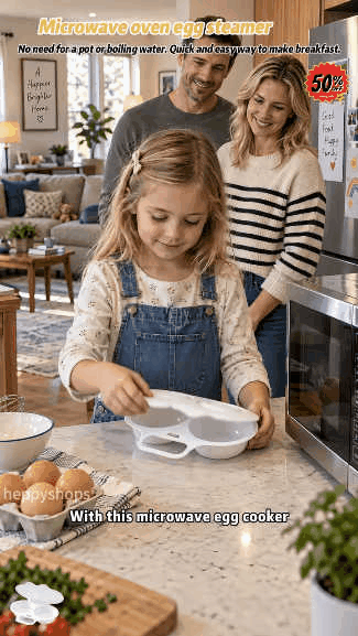 🥳2026 HOT SALE🥳💞50K+ SOLD! 🥗🎁 50% OFF! Microwave Egg Poacher——Dual‑cavity, non‑stick & easy clean. Healthier than frying – stock up & save! 🏠✅