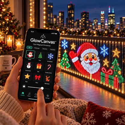 🎅💡GlowCanvas™ Smart Christmas Curtain Lights – App-Controlled DIY Animated LED Display