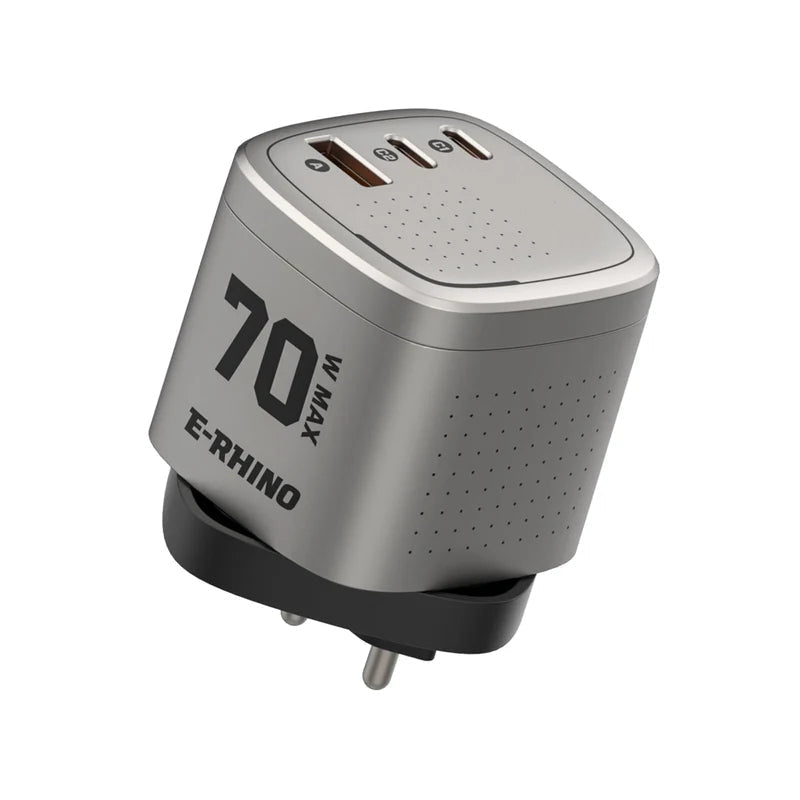 🔥Global Travel Charger (70W, 3-Port, GaN, Integrated Rotary Plug)