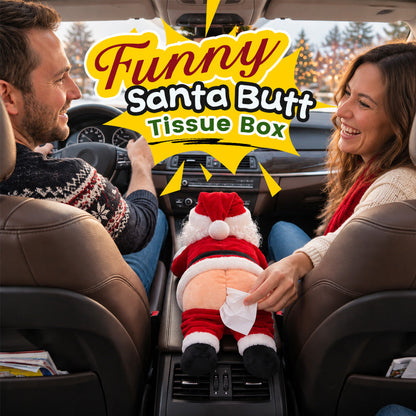 🎅❤️HOT SALE-🔥Funny Santa Butt Tissue Box Holder – Hilarious Christmas Decor & White Elephant Gag Gift🎁
