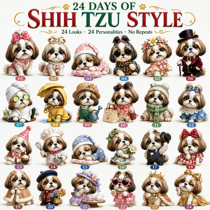 🎀NEW ARRIVAL - 🐾24 Days of Shih Tzu Style Advent Calendar – 24 Unique Shih Tzu Collectibles 🐾
