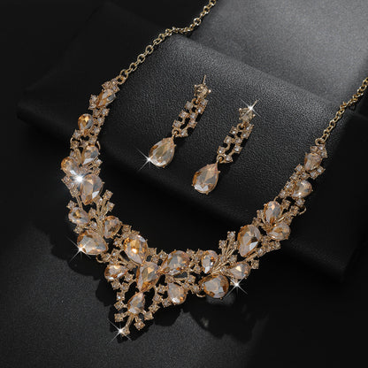 📢📢50% OFF !! ⏰Elegant Rhinestone Jewelry 4-Piece Set