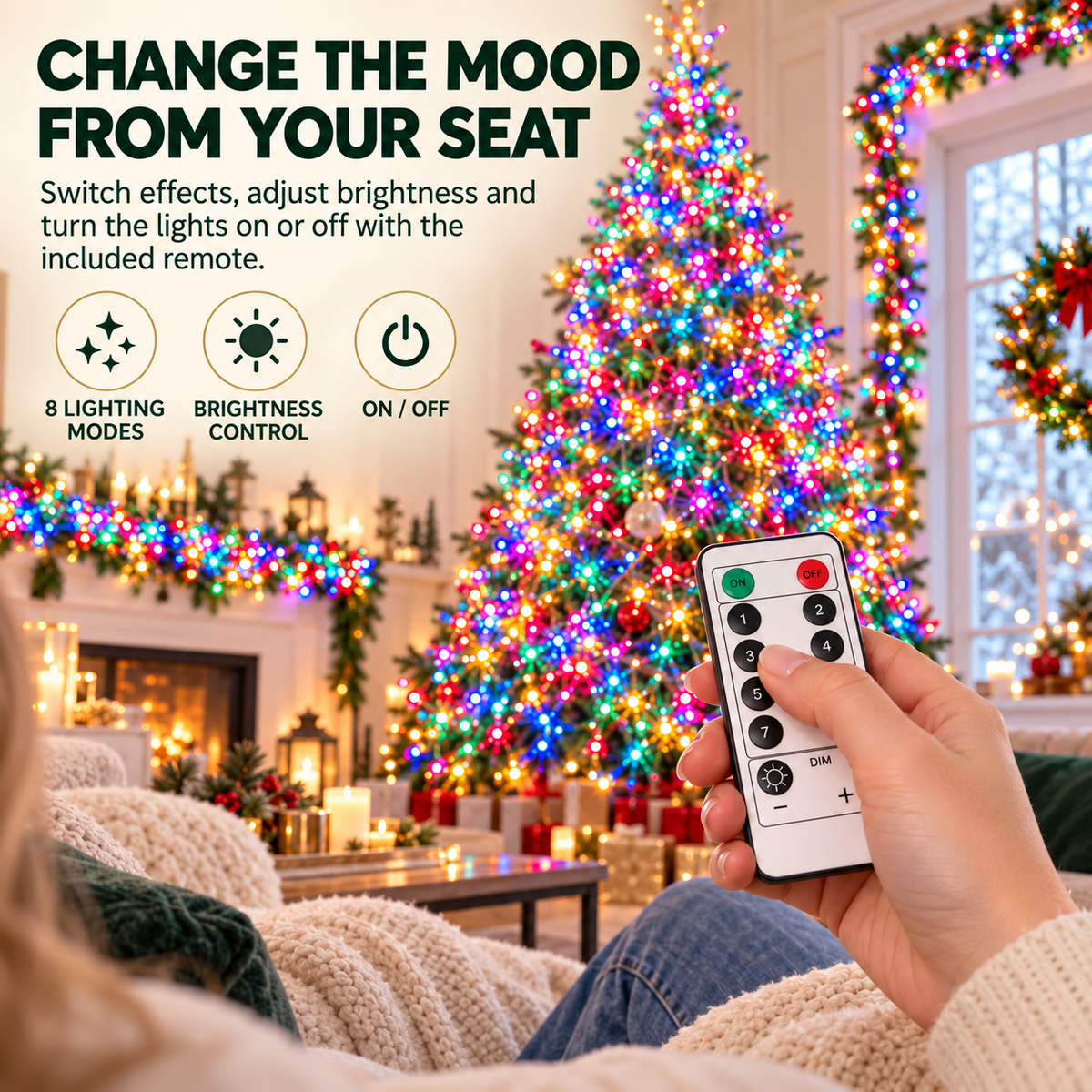 ✨ Fill Every Branch with Light — USB Cluster Christmas Lights with Remote | 8 Modes, 300–600 LEDs